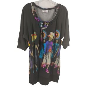 Funky People Womens XL Tunic Sweater Shirt Dress